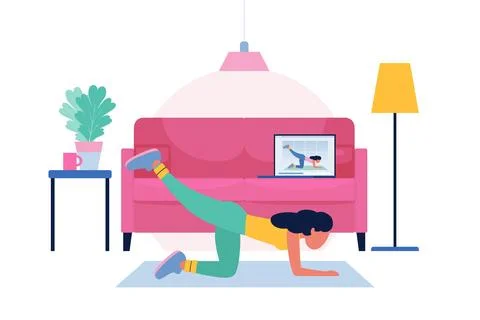Online workout Ilustración de archivo