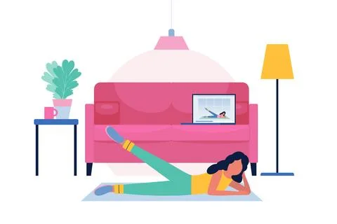 Online workout Stock Illustration