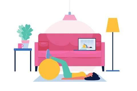 Online workout Stock Illustration