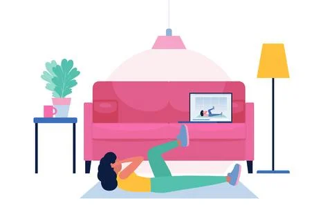 Online workout Stock Illustration