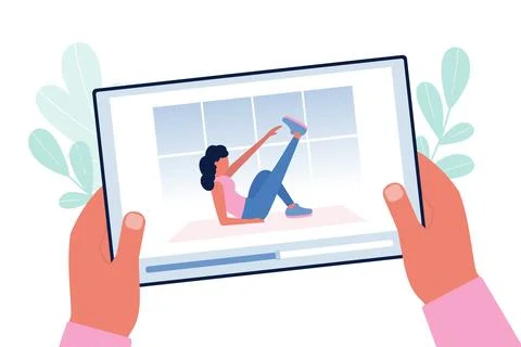 Online workout Stock Illustration