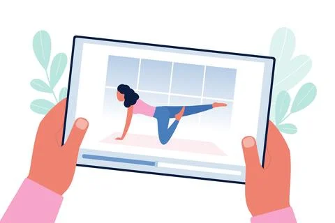 Online workout Stock Illustration