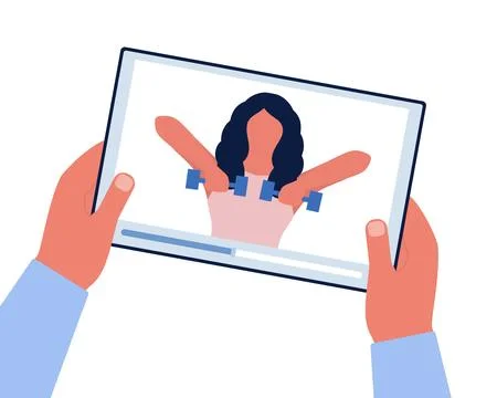 Online workout Stock Illustration
