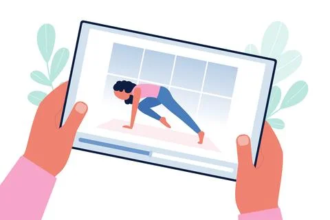 Online workout Stock Illustration