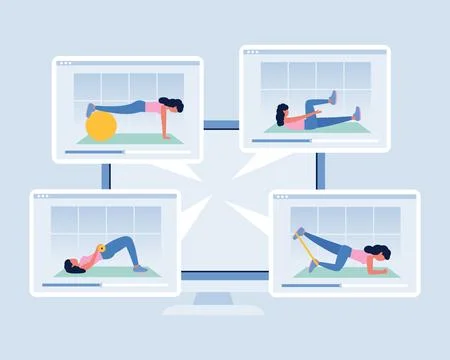Online workout Stock Illustration