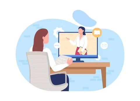 Online workshop 2D vector isolated illustration Illustrazione stock