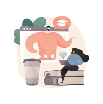 Online workshop abstract concept vector illustration. Stock Illustration