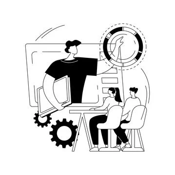 Online workshop abstract concept vector illustration. Stock Illustration