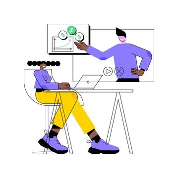 Online workshop abstract concept vector illustration. Stock Illustration