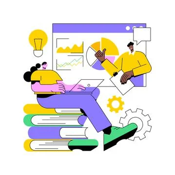 Online workshop abstract concept vector illustration. Stock Illustration