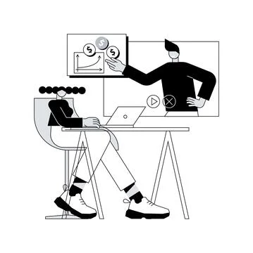 Online workshop abstract concept vector illustration. Stock Illustration
