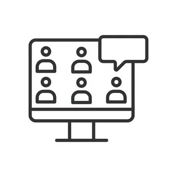 Online workshop, in line design. Online workshop, training, webinar, e-learning Illustrazione stock