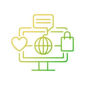 Online world gradient linear vector icon イラスト素材