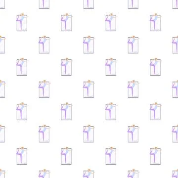 Online yoga class pattern showing mobile fitness training Stock Illustration