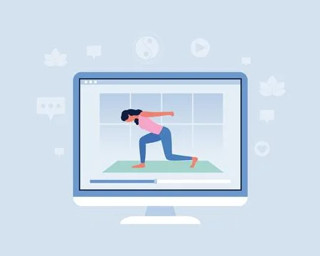Online yoga Stock Illustration