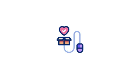 Onlinedonation Animated Icon Stock Footage 320200015