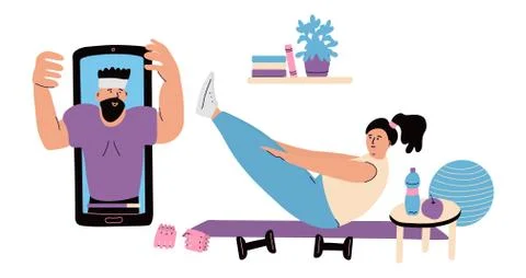 OnlineWorkout3 Stock Illustration