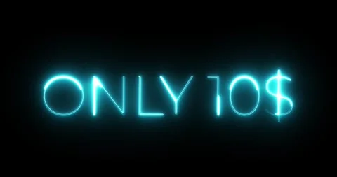 Only 10 dollar neon text animation Видео 287405110