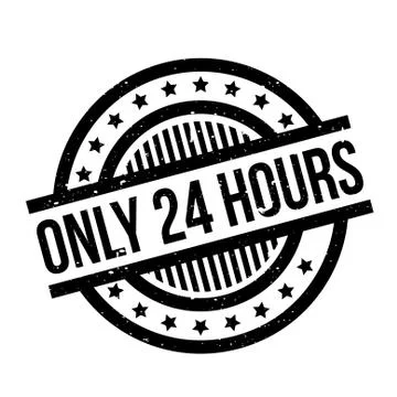 Only 24 Hours rubber stamp Stock Illustration