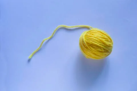 An only ball of yellow wool Stock Photos