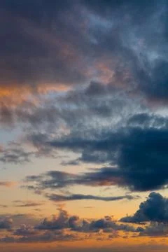 Only beautiful clouds in the sky at sunset. Foto stock