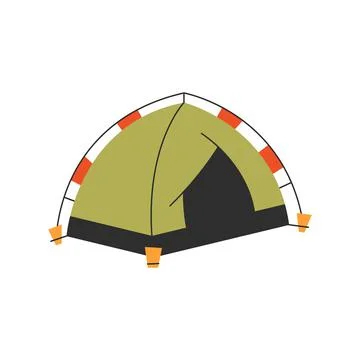 The only canvas tent on a white background. Vector illustration Stock Illustration