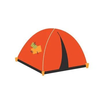 The only canvas tent on a white background. Vector illustration Stock Illustration