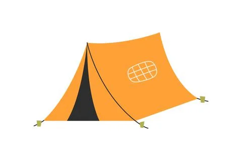 The only canvas tent on a white background. Vector illustration Stock Illustration