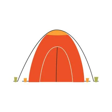 The only canvas tent on a white background. Vector illustration Stock Illustration