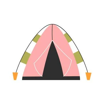 The only canvas tent on a white background. Vector illustration Stock Illustration