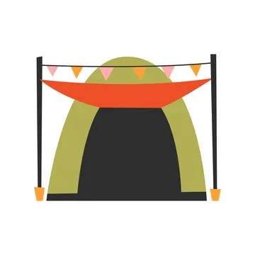 The only canvas tent on a white background. Vector illustration Stock Illustration