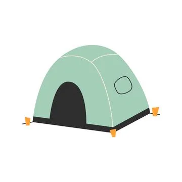 The only canvas tent on a white background. Vector illustration Stock Illustration