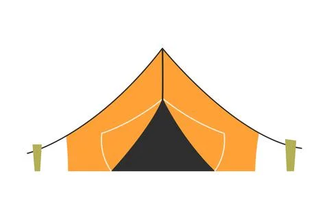 The only canvas tent on a white background. Vector illustration Stock-Illustration