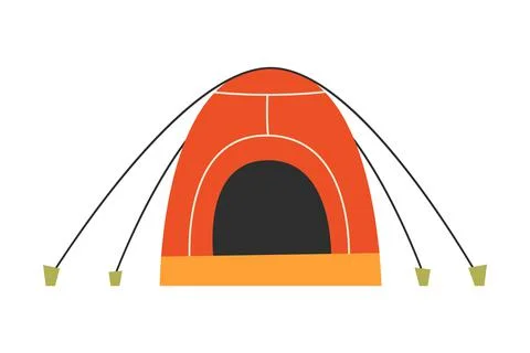 The only canvas tent on a white background. Vector illustration Stock Illustration