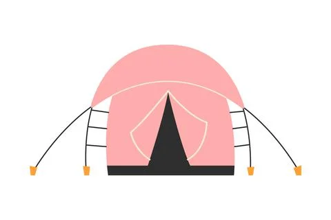 The only canvas tent on a white background. Vector illustration Stock Illustration