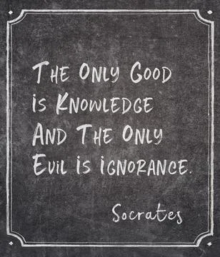 Only evil Socrates quote Stock Illustration