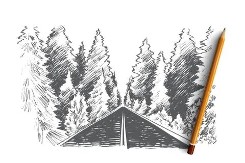 Only forward concept. Hand drawn isolated vector. Stock Illustration