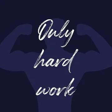 Only hard work, poster design with athlete Stock Illustration