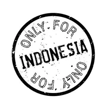 Only For Indonesia rubber stamp Stock Illustration
