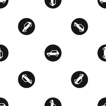 Only motor vehicles allowed road sign pattern seamless black Stock Illustration