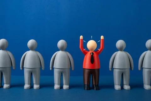The only office worker expressing dissatisfaction. A proactive employee. Co.. Stock Photos
