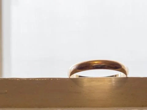Only an old wedding ring, in gold Stock Photos