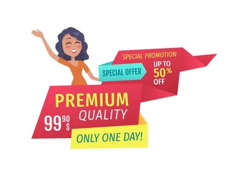Only One Day Special Offer Promotional Poster Stock Illustration