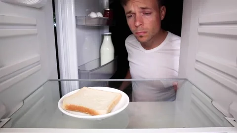Only one piece of toast left in the fridge Video stock 135381605