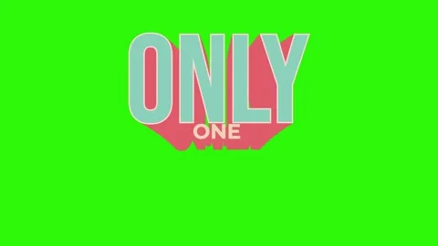 Only one sign looping animation on green background Stock Footage 340455318