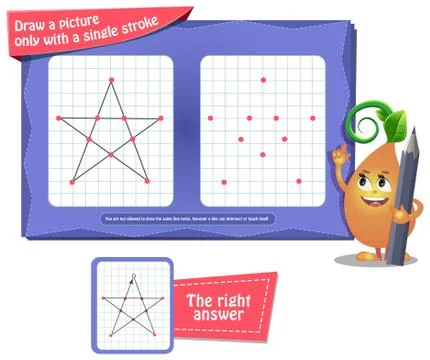 Only with a single stroke star Stock Illustration