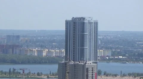 The only skyscraper of Saratov Video stock 68603858