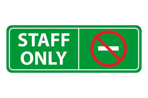 Only staff icon, danger zone symbol, safety entry person sign vector illustra Stock Illustration