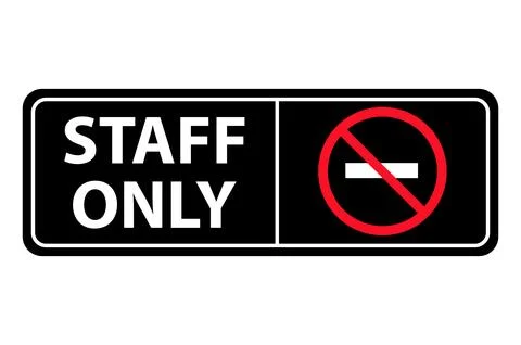 Only staff icon, danger zone symbol, safety entry person sign vector illustra Stock Illustration