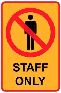 Only staff icon, danger zone symbol, safety entry person sign vector illustra Stock Illustration